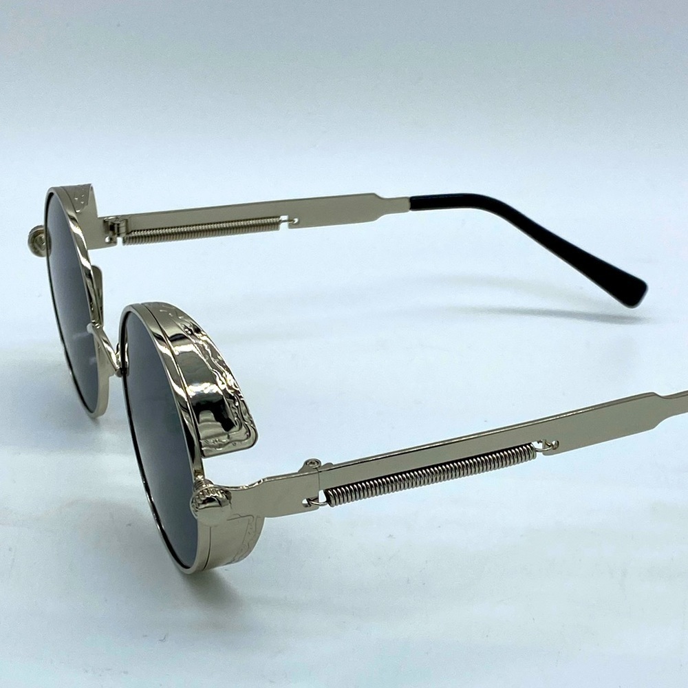 Gothic Steampunk Sunglasses Polarized UV400 + Case NWT - Picture 4 of 6